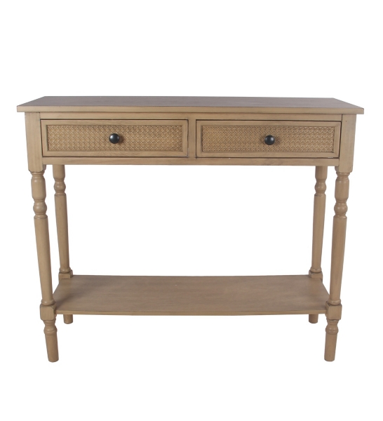Camel Brown Rattan Console Table Kirklands Home