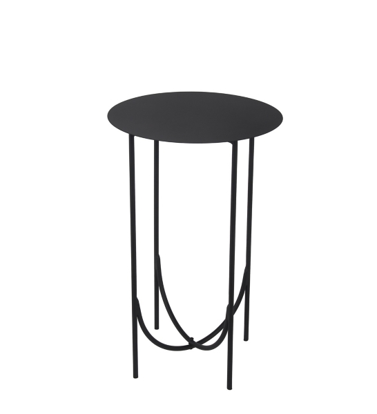 Black Metal Curved Base Side Table Kirklands Home