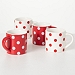 Valentine's Polka Dot Mugs, Set of 4