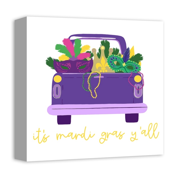 It's Mardi Gras Y'all Canvas Wall Plaque