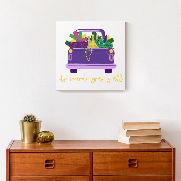 It's Mardi Gras Y'all Canvas Wall Plaque