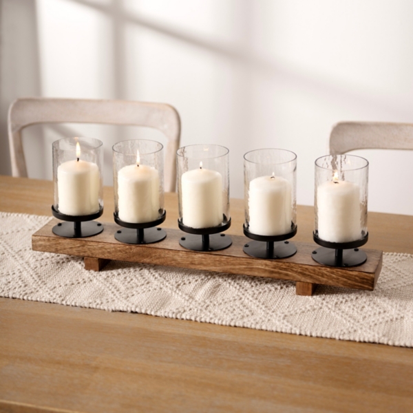 Wood and Metal Votive Candle Runner Kirklands Home