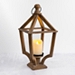 Antique Brown Wood Footed Lantern
