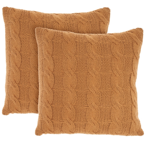 Marigold Cable Knit Throw Pillows, Set of 2 Kirklands Home