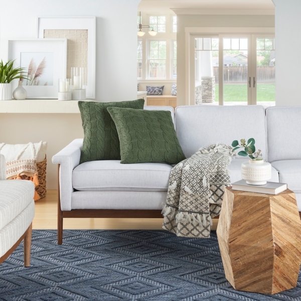 Olive Cable Knit Throw Pillows, Set of 2