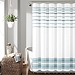 Blue Striped and Tasseled Shower Curtain