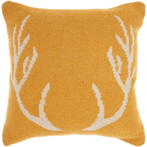 Yellow Antlers Cotton Throw Pillow Kirklands Home