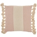 Blush and Ivory Striped Tassel Pillow