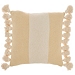 Yellow and Ivory Striped Tassel Pillow