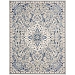 Faded Gray & Blue Floral Medallion Area Rug, 8x10