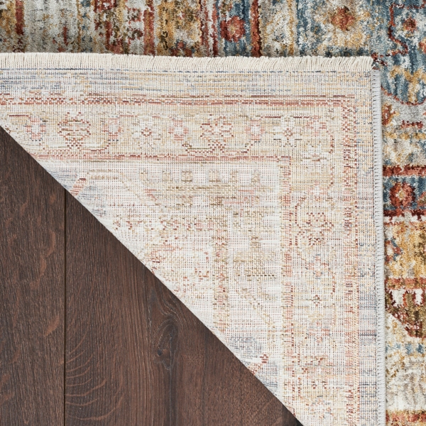 Blue Distressed Multi Medallion Area Rug, 5x7