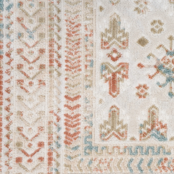 Irsia White Traditional Serged Runner, 2x8
