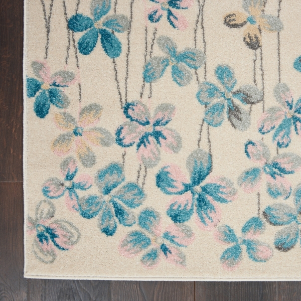 Ivory Floral Vine Runner, 2x7