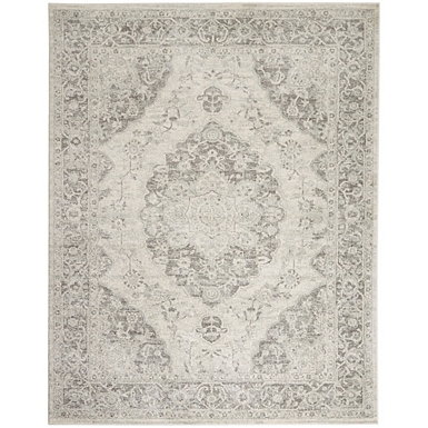 Gray and Ivory Nadia Medallion Area Rug, 7x9
