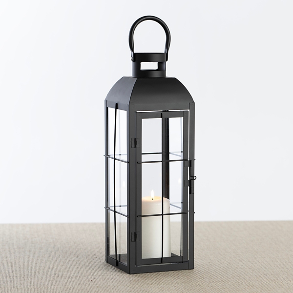Matte Black Window Pane Lantern, 17 in. Kirklands Home