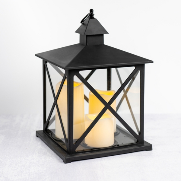 Black LED 3Pillar Candle Lantern Kirklands Home