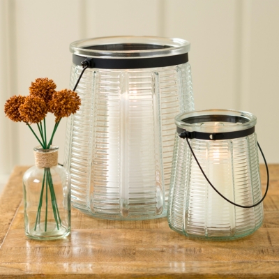 Ribbed Glass Lanterns at Kirklands Home