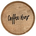 Round Brown Wood Coffee Bar Tray