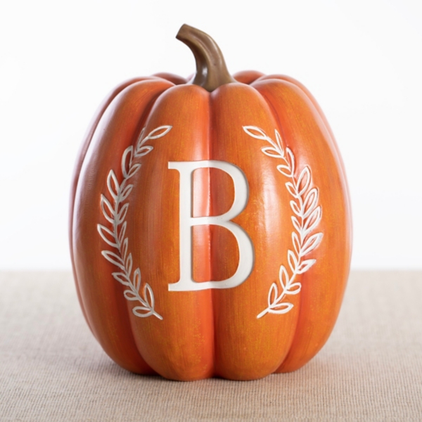 Orange Monogram B Pumpkin Statue | Kirklands Home