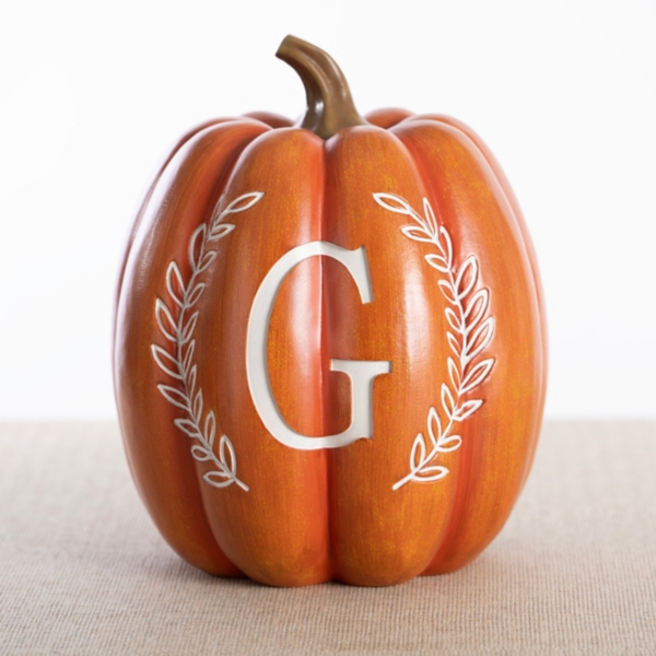 Orange Monogram G Pumpkin Statue | Kirklands Home