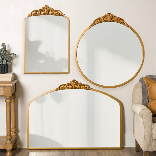 Gold Lana Half Arch Ornate Wall Mirror