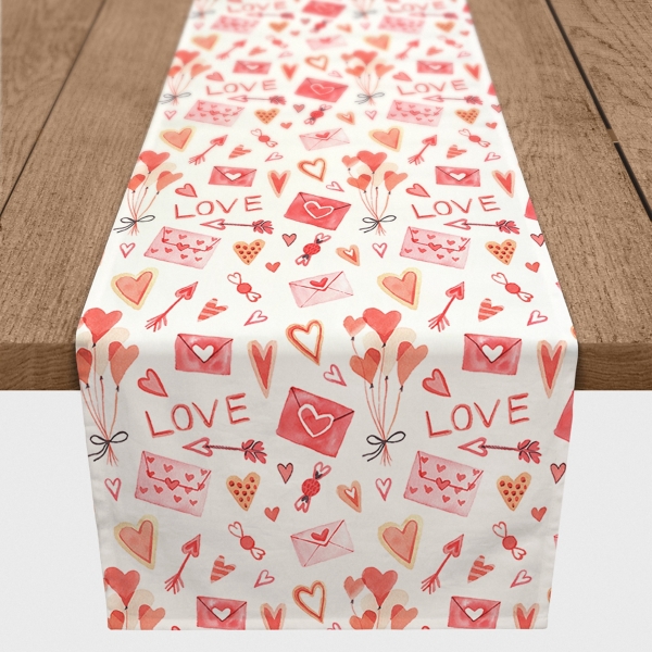 Valentines and Balloons Table Runner, 90 in.