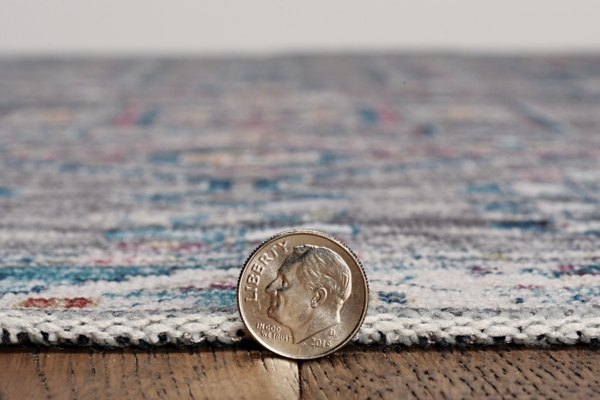 Gray and Blue Barron Washable Area Rug, 5x7