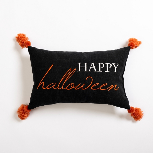 Halloween Saying Tasseled Lumbar Pillow Set of 2