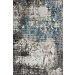Black and Blue Distressed Abstract Area Rug, 5x7