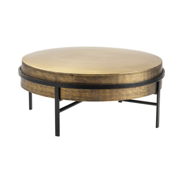 Hammered round deals coffee table