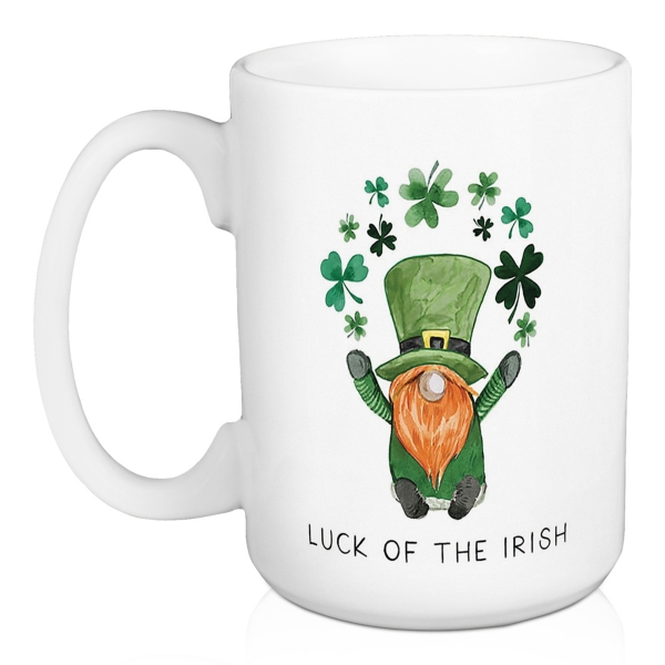 Luck of the Irish Shamrocks Mugs, Set of 2