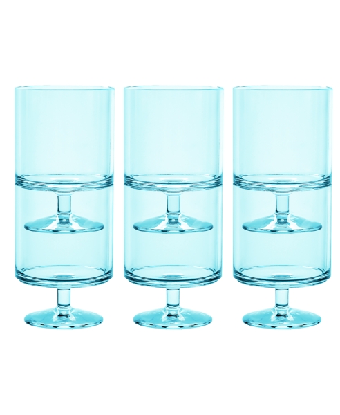 Aqua Acrylic Goblet Wine Glasses, Set of 6 Kirklands Home