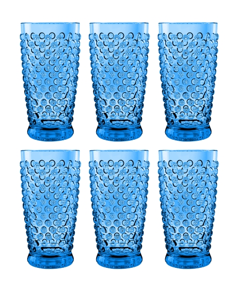 Elle Decor Acrylic 25 Ounce Plastic Water Tumblers, Set of 4 Drinking Cups,  Reusable, Shatterproof, and BPA-Free Beverage Drinking Glasses, Blue