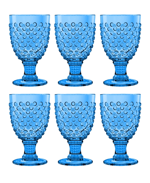 Cascade 12oz Blue Acrylic Wine Stemware, Set of 6