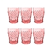 Pink Beaded Acrylic Short Glasses, Set of 6