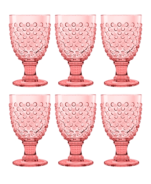 BANDO Acrylic Stemless Pink Glitter Wine Glasses Set of 4 NIB L#6