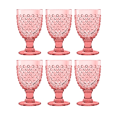 Muldale Boho Acrylic Wine Glasses Dishwasher Safe - Large 15  oz Set of 6 Multi-Colored Plastic Goblets with Stem - Unbreakable Vintage  Chalice Baroque Design - Patio Stemware: Wine Glasses