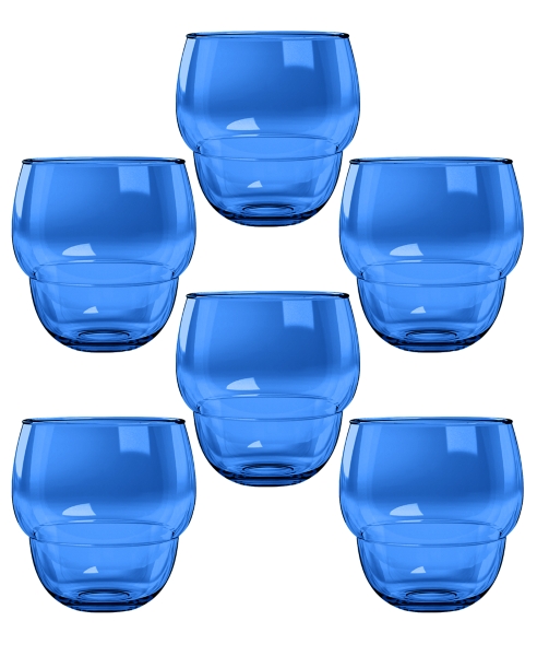 Cobalt Stackable Bubble Glasses, Set of 6 Kirklands Home