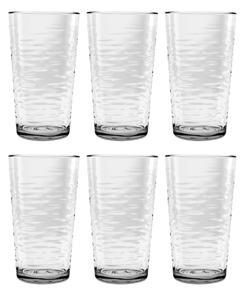 Ripple Clear Shatterproof Tall Glasses, Set of 6 Kirklands Home