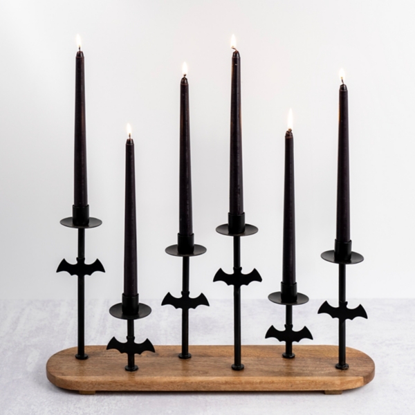 Black Metal Bat Taper Candle Holder Runner Kirklands Home