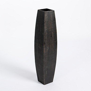Two Tone Stoneware Floor Vase, 23 in.
