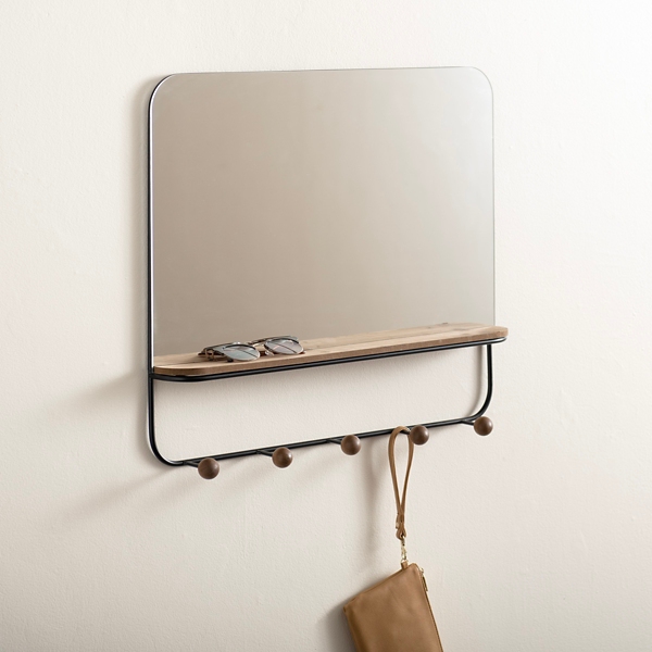 Mirror with shelf online and hooks