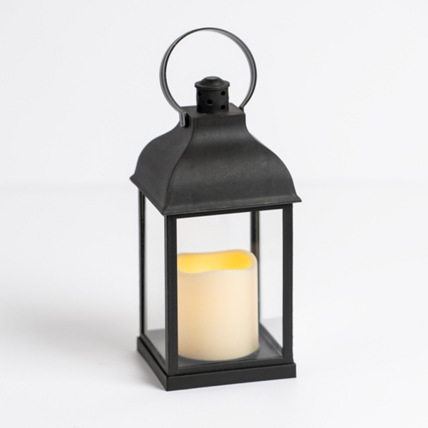 PreLit Matte Black Ring LED Lantern Kirklands Home