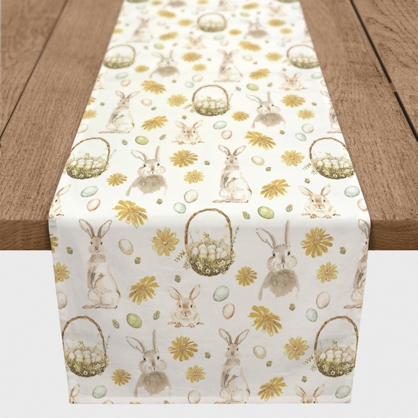Bunnies and Baskets Easter Table Runner, 72 in.