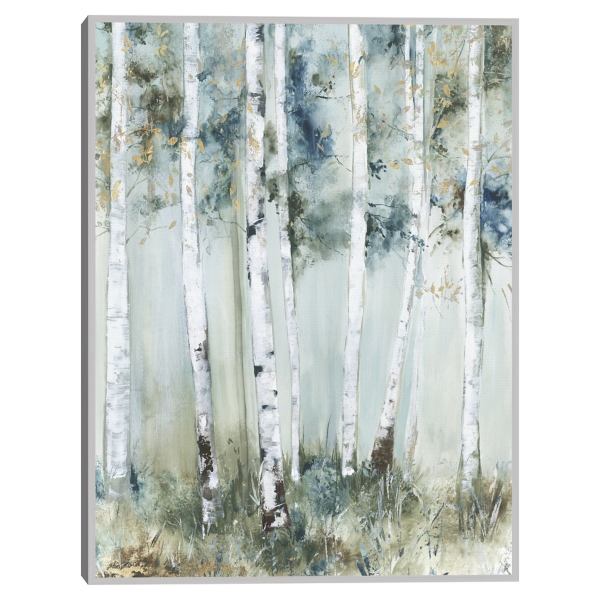 Birch Blue Forest Framed Canvas Art Print | Kirklands Home