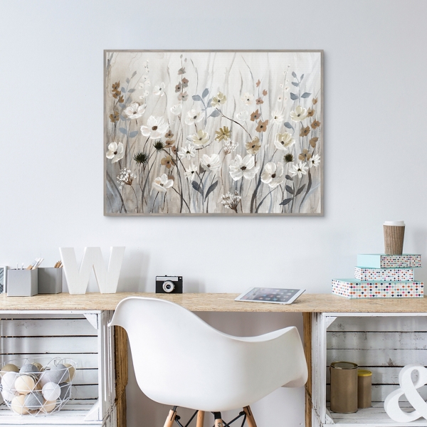 Misty Meadow Framed Canvas Art Print