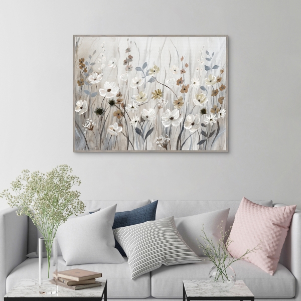 Misty Meadow Framed Canvas Art Print