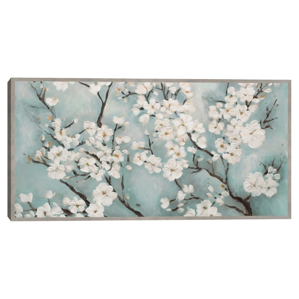 Ivory Cherry Blossoms Framed Canvas Art Print | Kirklands Home