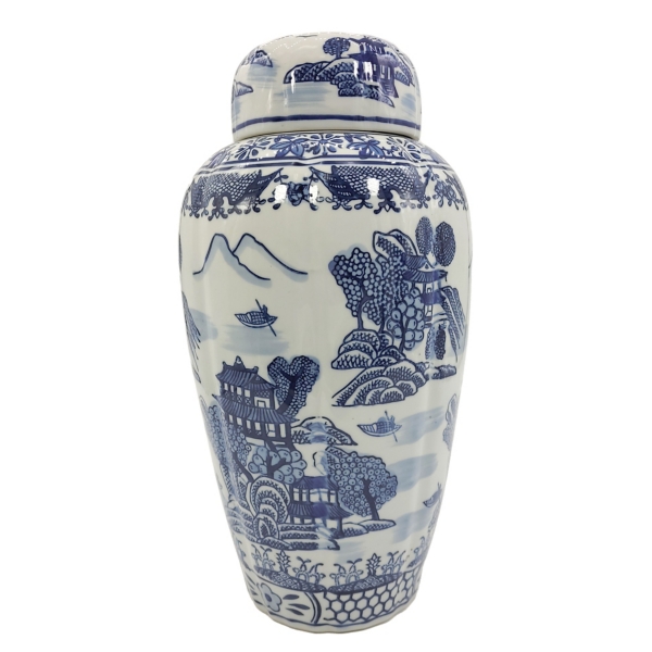 Ceramic Chinoiserie Jar
