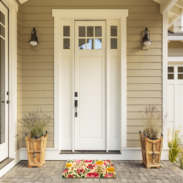 Bright Summer Blossoms Coir Doormat